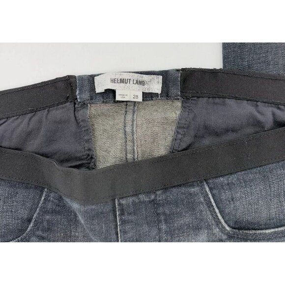 Helmut Lang Gray/Blue Skinny Pull On Elastic Waist Jeans Sz 28 Inseam 34.5,‎ USA - Picture 5 of 12